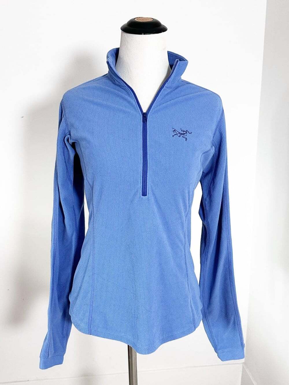 ARC'TERYX Delta LT Size S Blue Waffle Grid 1/2 Zip Fleece Outdoor Gorpcore Hike